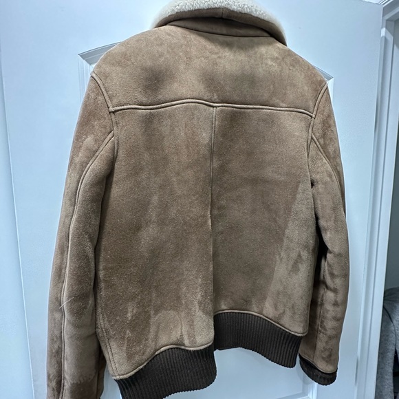 Officine Generale suede bomber with shearling collar and inside - Picture 2 of 5